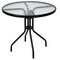 Costway 32&#x27;&#x27;Outdoor Patio Round Table Tempered Glass Top